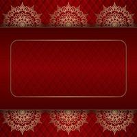 rood achtergrond met gouden mandala ornament vector