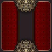 rood achtergrond met gouden mandala ornament vector