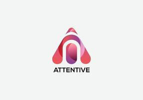 abstract een brief eerste modern logo ontwerp vector