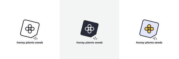 honing planten zaden icoon. lijn, solide en gevulde schets kleurrijk versie, schets en gevulde vector teken. idee symbool, logo illustratie. vector grafiek