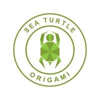 schildpad origami logo ontwerp vector icoon symbool sjabloon illustratie