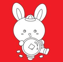 gelukkig Chinese nieuw jaar konijn 2023 digitaal postzegel vector