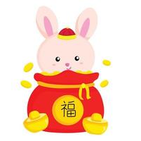 gelukkig Chinese konijn nieuw jaar 2023 illustratie vector clip art
