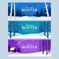 winter natuur banners reeks vector