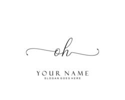 eerste Oh schoonheid monogram en elegant logo ontwerp, handschrift logo van eerste handtekening, bruiloft, mode, bloemen en botanisch met creatief sjabloon. vector