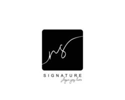 eerste NS schoonheid monogram en elegant logo ontwerp, handschrift logo van eerste handtekening, bruiloft, mode, bloemen en botanisch met creatief sjabloon. vector