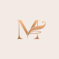 natuurlijk massage schoonheid logo sjabloon brief m vector