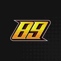 ras aantal 89 logo ontwerp vector