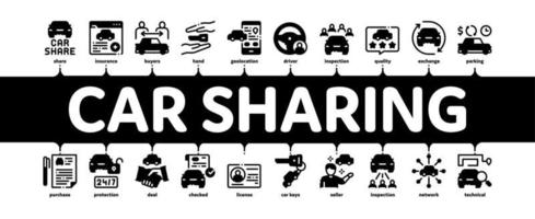 auto sharing bedrijf minimaal infographic banier vector