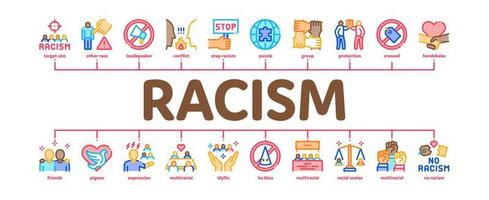 racisme discriminatie minimaal infographic banier vector