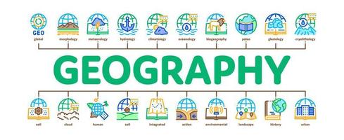 aardrijkskunde onderwijs minimaal infographic banier vector