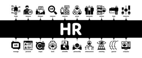 hr menselijk middelen minimaal infographic banier vector