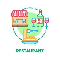 restaurant voedsel vector concept kleur illustratie vlak