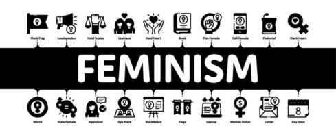 feminisme vrouw macht minimaal infographic banier vector