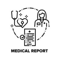 medisch rapport vector concept zwarte illustratie