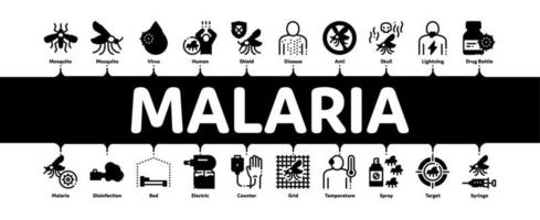 malaria ziekte dengue minimaal infographic banier vector