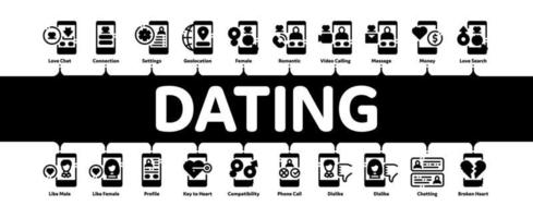dating app minimaal infographic banier vector