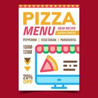 pizza menu creatief promotionele banier vector