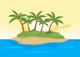Desert Island Palmier Illustratie Vectoren
