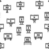 buitenshuis media reclame promo pictogrammen reeks vector