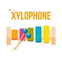 xylofoon vector. musical kind instrument. geïsoleerd vlak tekenfilm illustratie vector