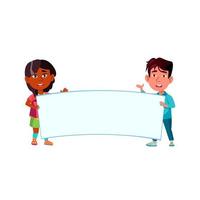 kinderen Holding blanco poster samen vector