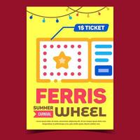 ferris wiel ticket reclame poster vector