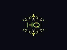 hq brief logo, monogram hq luxe logo icoon vector