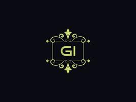 premie gi logo icoon, plein gi luxe minimalistische brief logo icoon vector