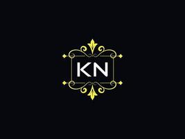 elegant kn luxe logo, typografie kn logo brief ontwerp vector