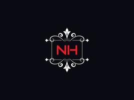 minimalistische nh logo afbeelding, creatief nh luxe brief logo vector