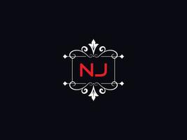 minimalistische nj logo afbeelding, creatief nj luxe brief logo vector