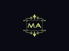monogram ma luxe logo, abstract ma brief logo sjabloon vector