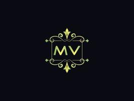 monogram mv luxe logo, abstract mv brief logo sjabloon vector