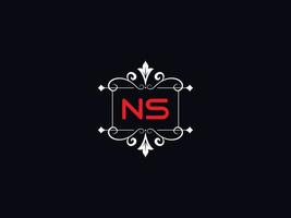 minimalistische NS logo afbeelding, creatief NS luxe brief logo vector