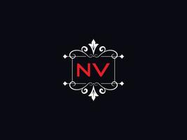 minimalistische nv logo afbeelding, creatief nv luxe brief logo vector