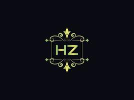 hz brief logo, monogram hz luxe logo icoon vector