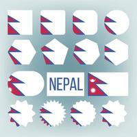 Nepal vlag reeks vector. officieel Nepal vlag vlak symbool. verschillend vormen. illustratie vector