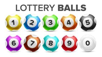 ballen met getallen voor loterij spel reeks vector