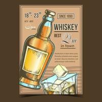 whisky ontspanning bar adverteren poster vector