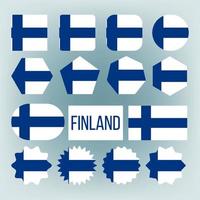 Finland vlag verzameling figuur pictogrammen reeks vector