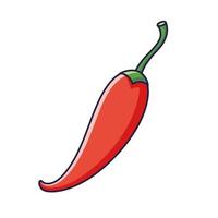 schattig Chili peper tekenfilm icoon illustratie. voedsel groente vlak icoon concept geïsoleerd Aan wit achtergrond. Chili peper in tekening stijl. vector