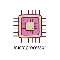 microprocessor gevulde schets icoon ontwerp illustratie. gegevens symbool Aan wit achtergrond eps 10 het dossier vector