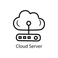 wolk server schets icoon ontwerp illustratie. gegevens symbool Aan wit achtergrond eps 10 het dossier vector