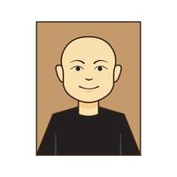 portret avatar kaal Mens vector illustratie