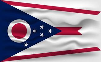 golvend vlag van de Ohio staat. vector illustratie.