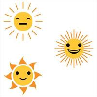 zon met glimlachen gezicht vector