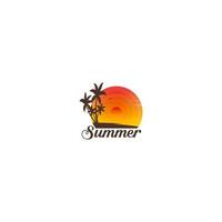 logo ontwerp zomer strand vlak ontwerp concept vector