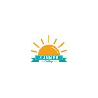 zomer zon logo vlak ontwerp concept vector