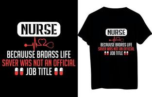 verpleegster t- overhemd ontwerp vector